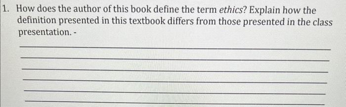 How does the author of this book define the term | Chegg.com