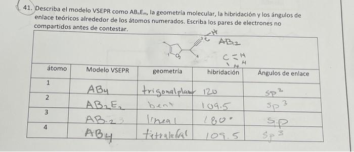 Solved Describe the VSEPR model such as ABnEm, molecular | Chegg.com