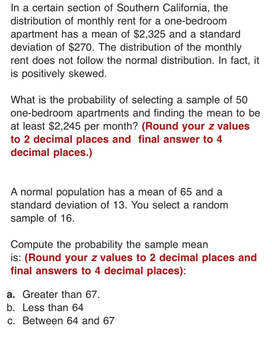 Solved In a certain section of Southern California, the