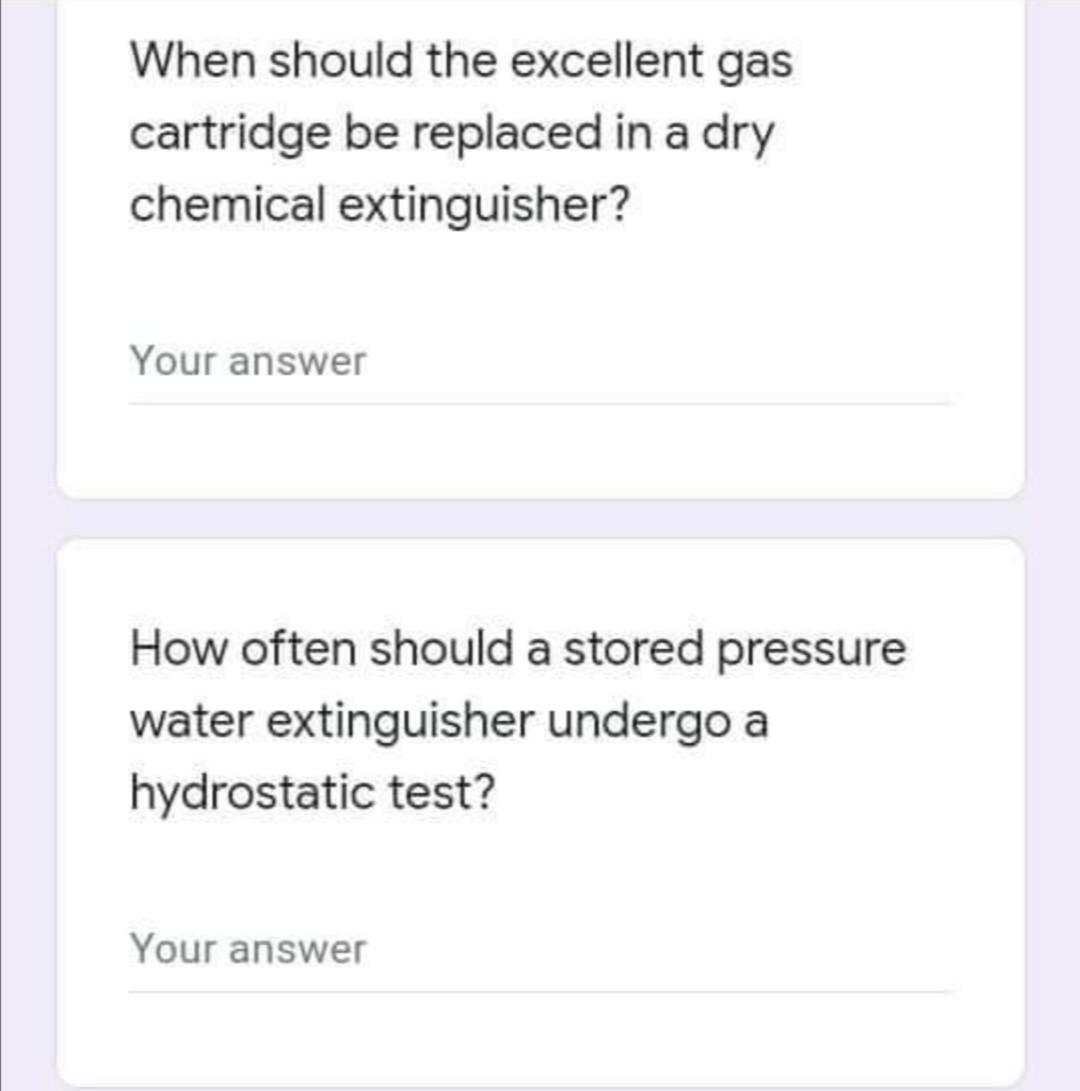 Solved Which type of water extinguisher must have a carbon | Chegg.com