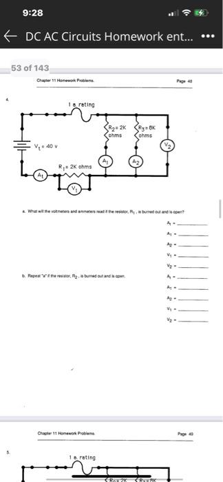 9:28 EDC AC Circuits Homework ent... ... Chew | Chegg.com
