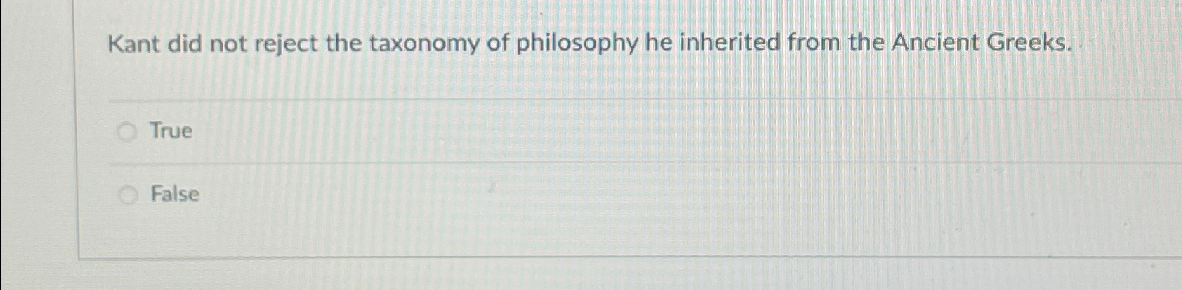 Solved Kant did not reject the taxonomy of philosophy he | Chegg.com