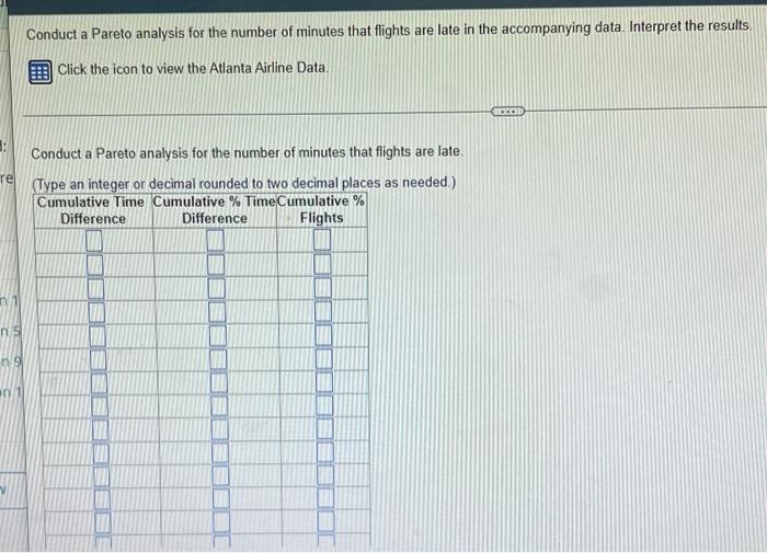 solved-conduct-a-pareto-analysis-for-the-number-of-minutes-chegg