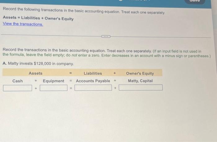 Solved Record The Following Transactions In The Basic | Chegg.com