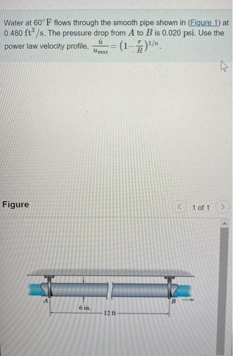 Solved Water at 60∘F flows through the smooth pipe shown in | Chegg.com