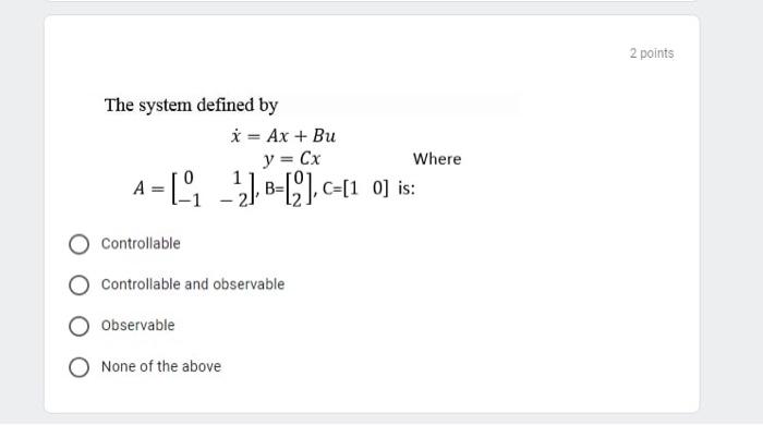 Solved subject : control solve the questions below by | Chegg.com