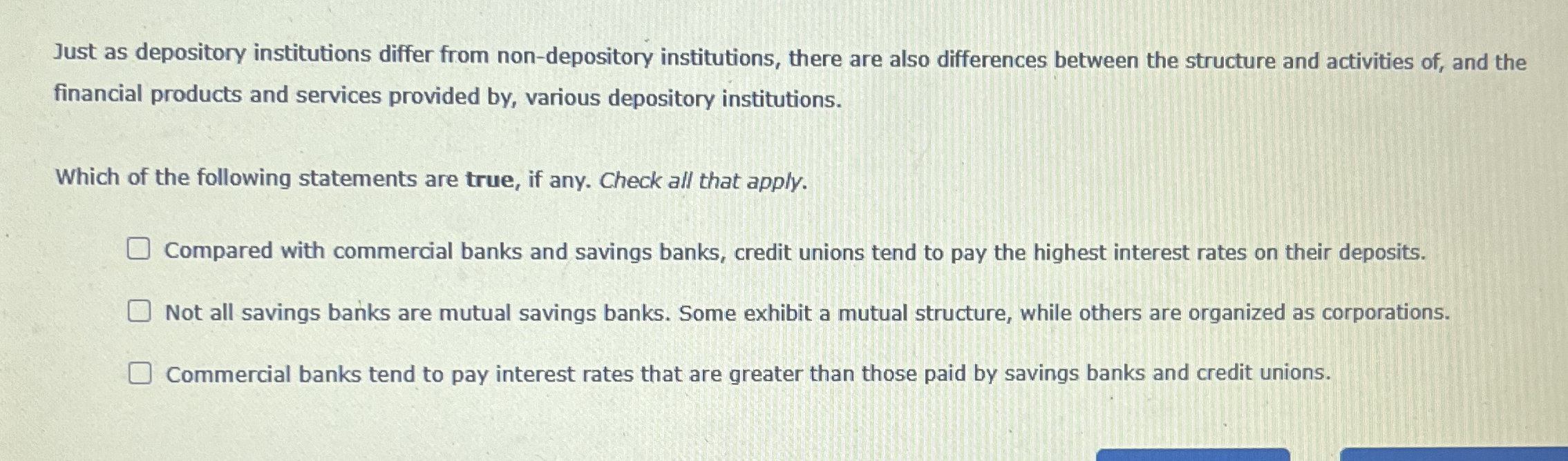 Solved Just as depository institutions differ from | Chegg.com