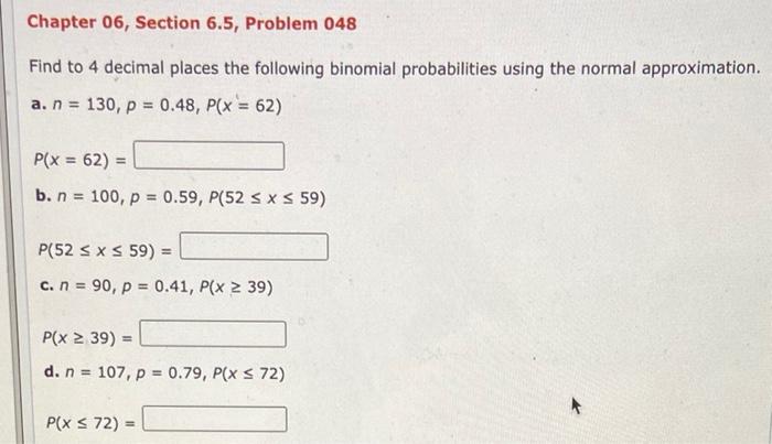 Solved Chapter 06, Section 6.5, Problem 048 Find to 4 | Chegg.com