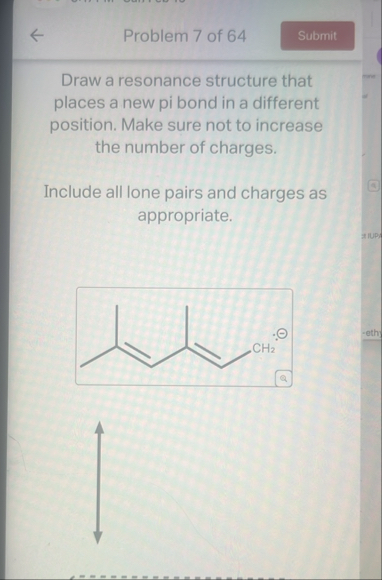 Solved Problem 7 ﻿of 64 ??????Draw a resonance structure | Chegg.com