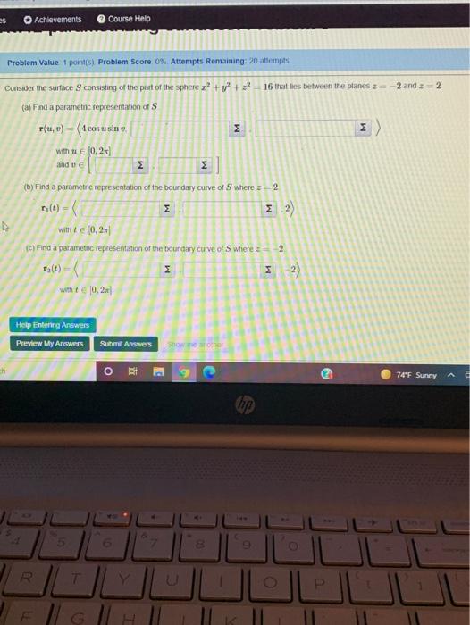Solved es Achievements Course Help Problem Value 1 points) | Chegg.com