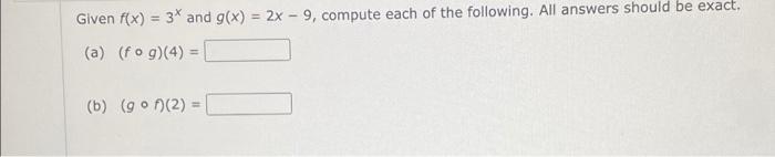 Solved Given F x 3 And G x 2x 9 Compute Each Of Chegg