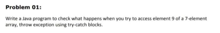 Solved Problem 01: Write a Java program to check what | Chegg.com