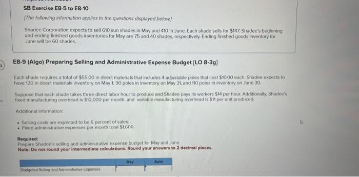 Solved Required information SB Exercise E8-5 to E8-10 [The | Chegg.com
