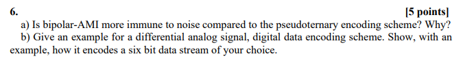 Solved a) ﻿Is bipolar-AMI more immune to noise compared to | Chegg.com