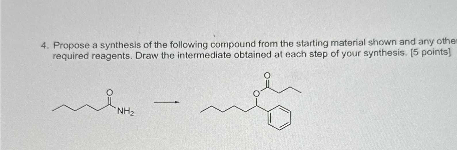 Solved Propose a synthesis of the following compound from | Chegg.com