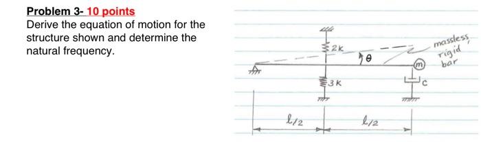 Solved Problem 3- 10 points Derive the equation of motion | Chegg.com