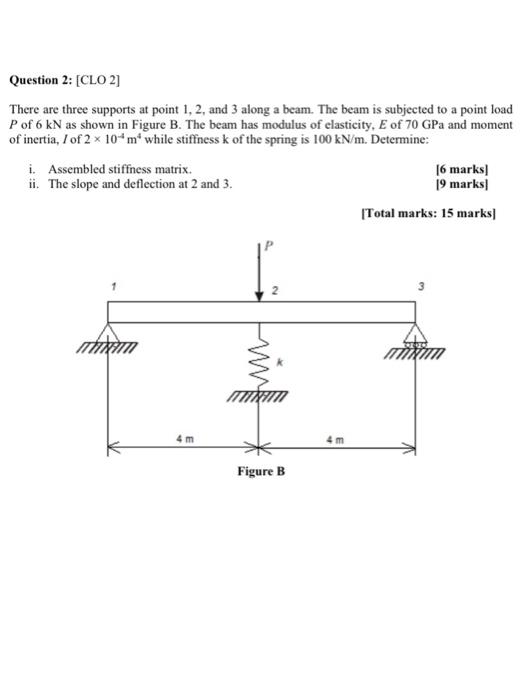 Solved Question 2: [CLO 2] There are three supports at point | Chegg.com