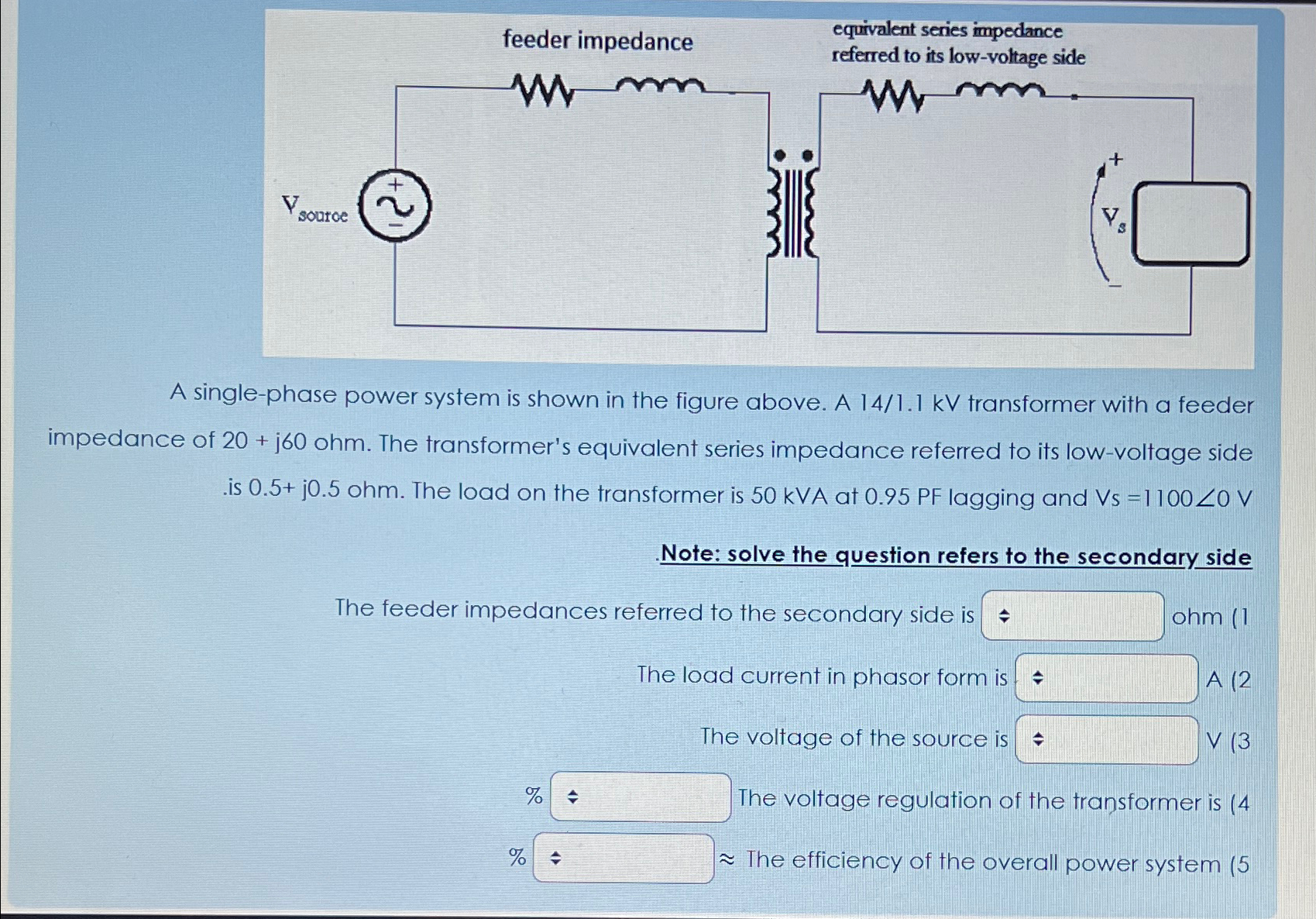 Solved A single-phase power system is shown in the figure | Chegg.com