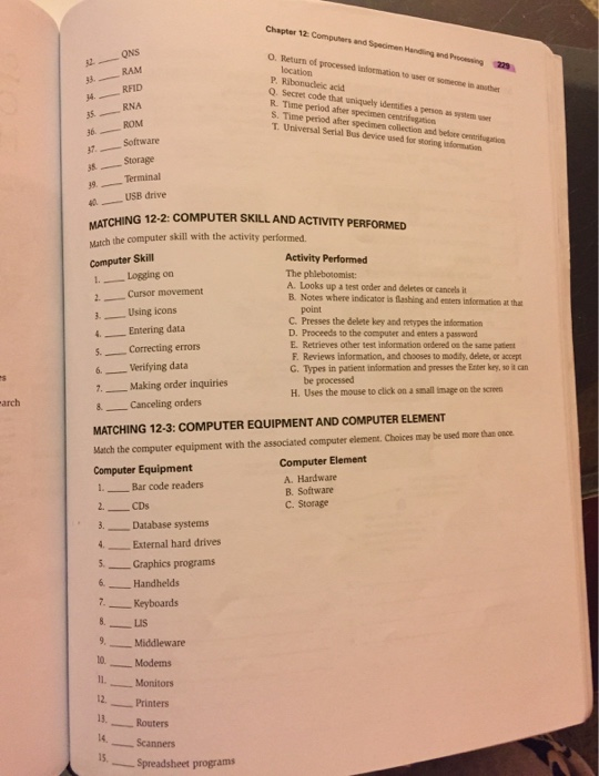 Solved Chapter 12 Computers and Specimen Handling and Pring