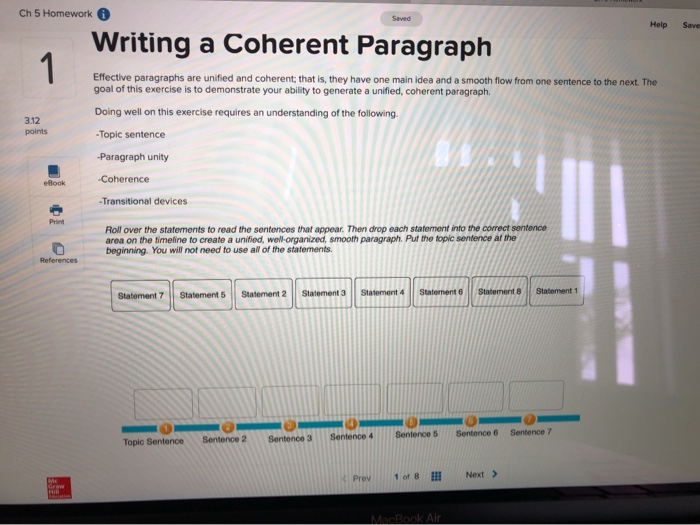 Ch 5 Homework Saved Help Save Writing a Coherent | Chegg.com