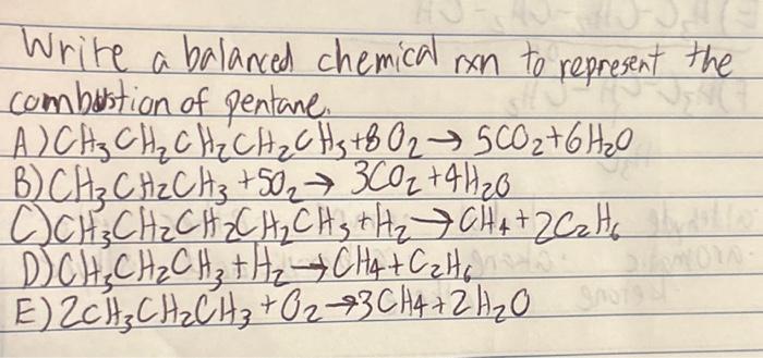 Solved Write a balanced chemical ran to represent the Chegg