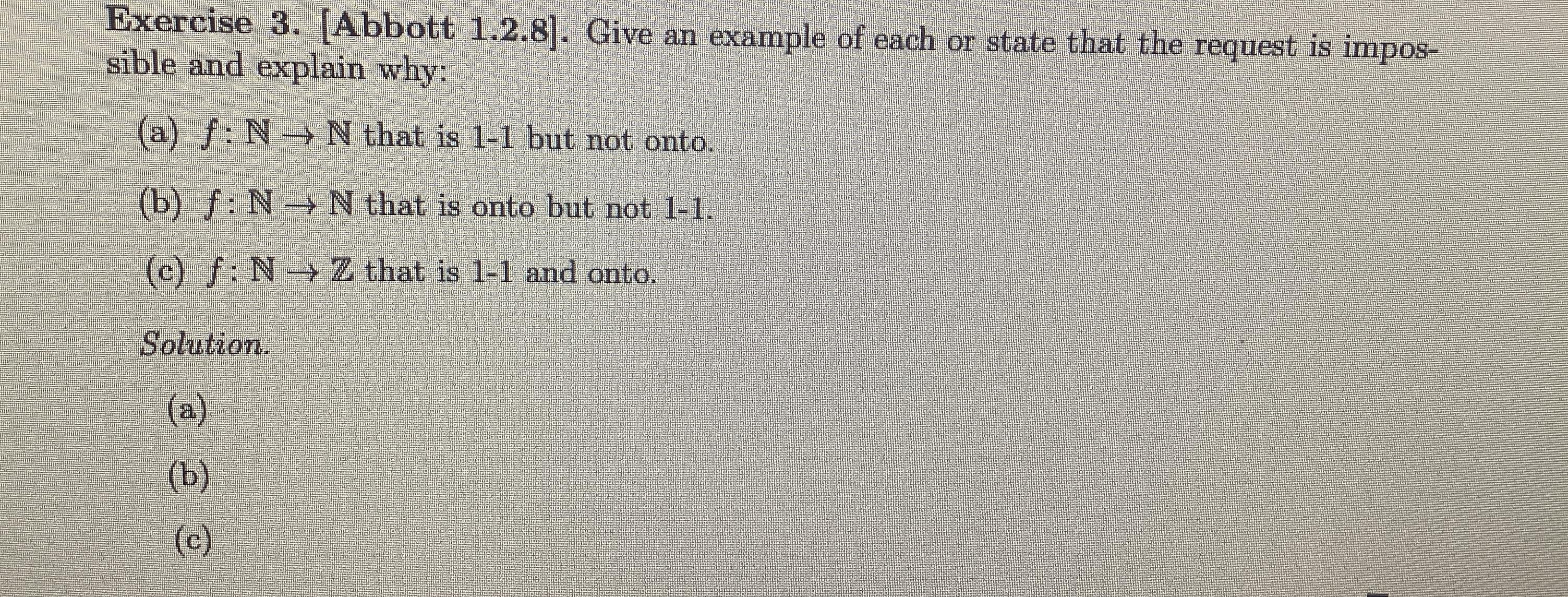 Solved Exercise 3 [abbott 1 2 8] Give An Example Of Each