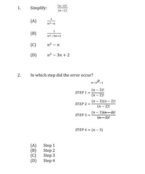 Solved 1 Simplify N 3 N 1 A 122 2 B 1 N2 3n 2 Chegg Com