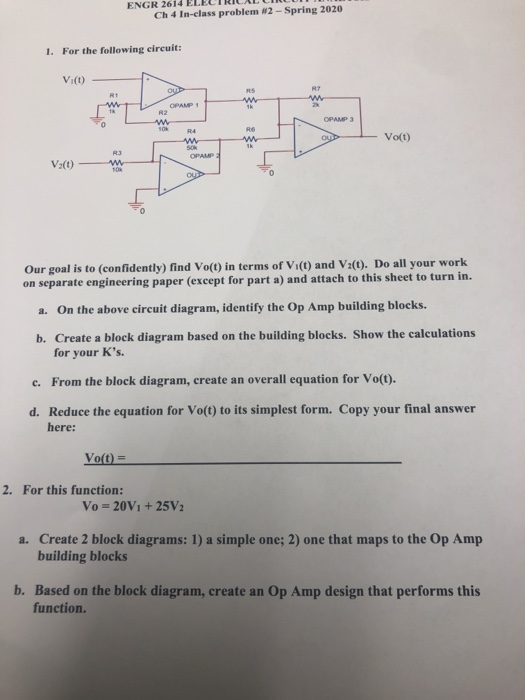 Solved ENGR 2614 ELECTRICAL CIRCUIT Ch 4 In-class problem #2 | Chegg.com