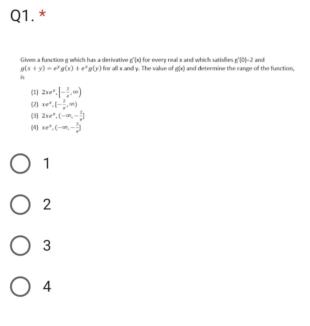 Solved Given A Function G Which Has A Derivative G′(x) For 