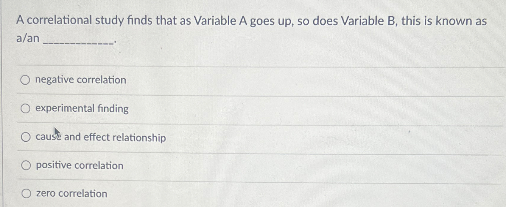 Solved A correlational study finds that as Variable A goes