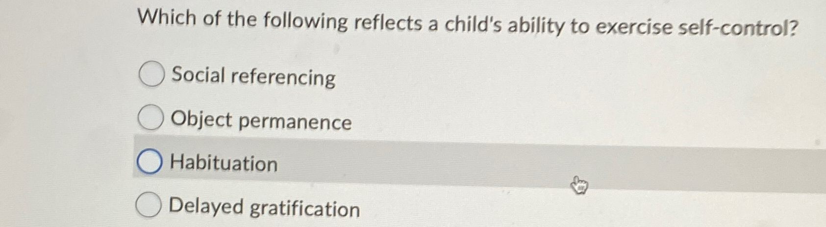 Solved Which of the following reflects a child's ability to | Chegg.com