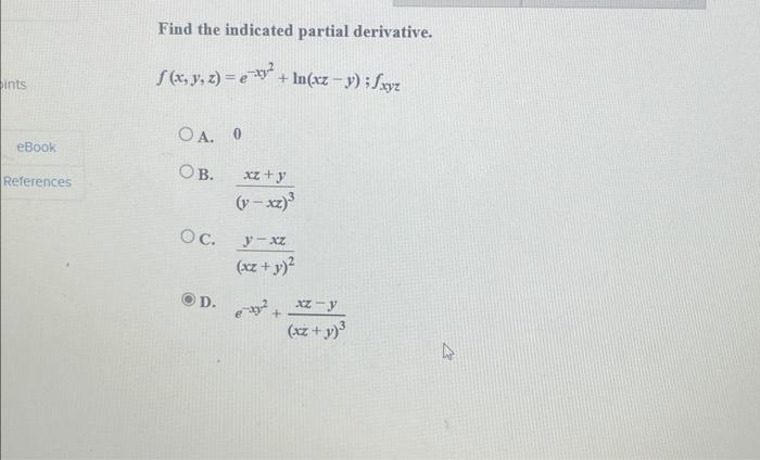 Solved Find The Indicated Partial Derivative 2661