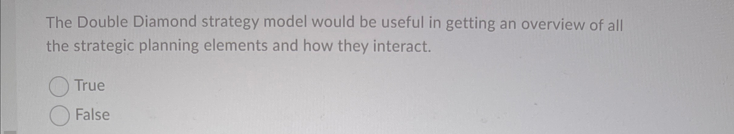 Solved The Double Diamond strategy model would be useful in | Chegg.com
