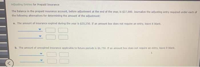 Solved Adjusting Entries for Prepaid Insurance The balance | Chegg.com