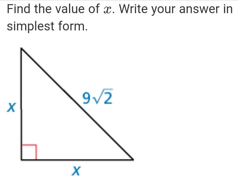 Solved Find The Value Of X Write Your Answer In Simplest Chegg
