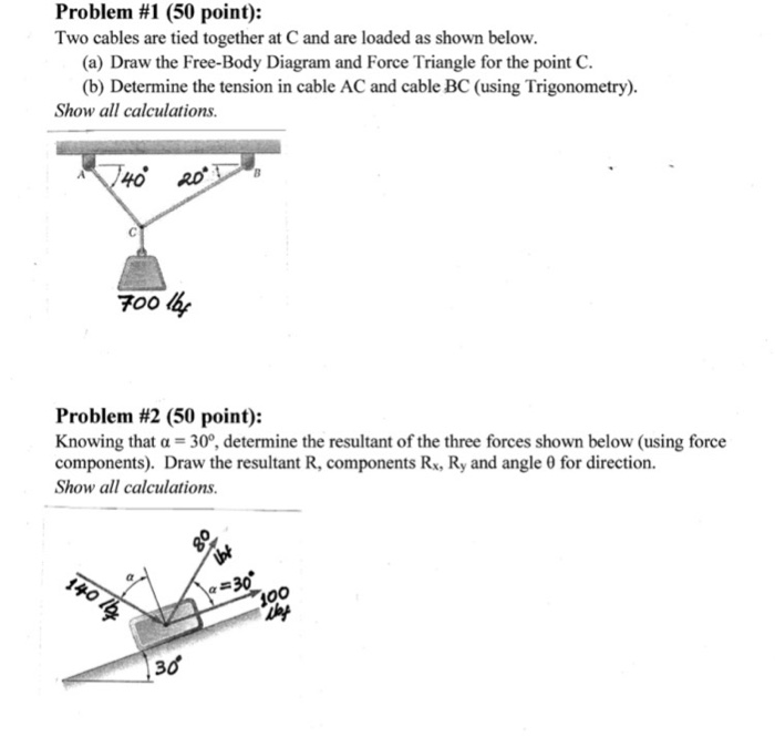 Solved Problem #1 (50 point): Two cables are tied together | Chegg.com