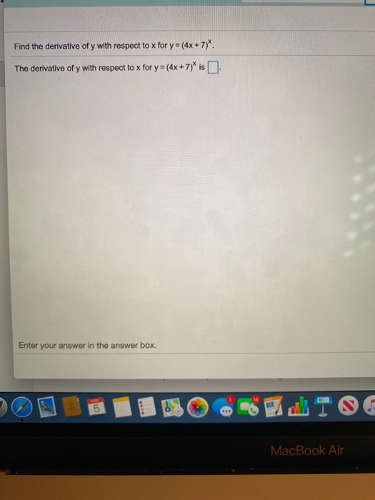 Solved Find the derivative of y with respect to x for y = | Chegg.com