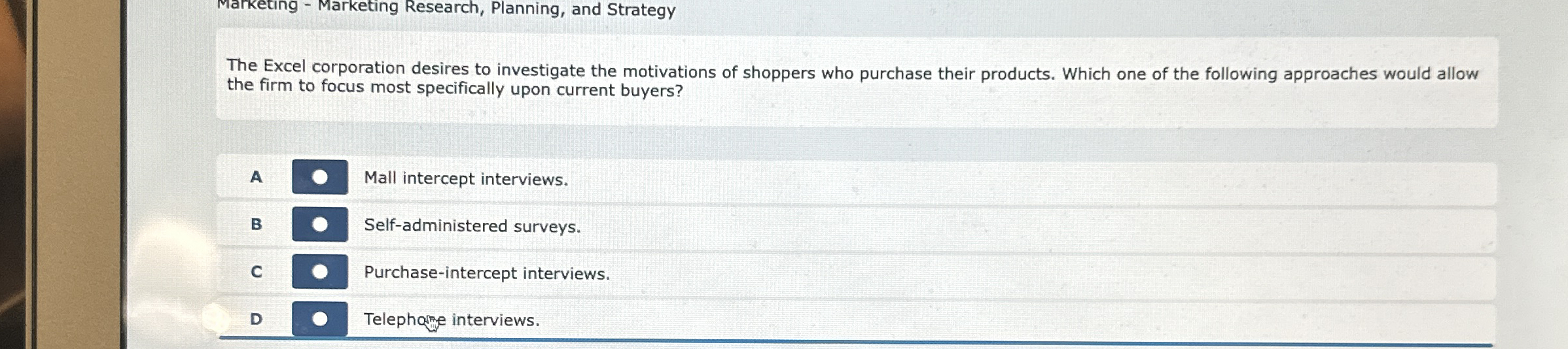 Solved Marketing - ﻿Marketing Research, Planning, and | Chegg.com