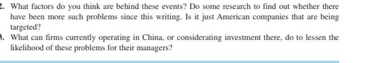 Solved 2. What factors do you think are behind these events? | Chegg.com