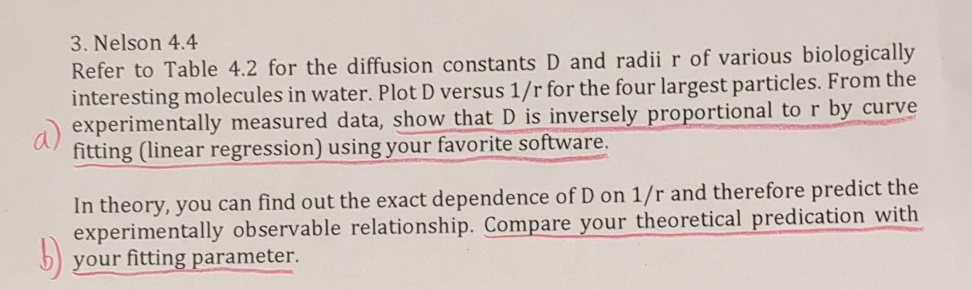 Solved 3. Nelson 4.4 Refer to Table 4.2 for the diffusion | Chegg.com