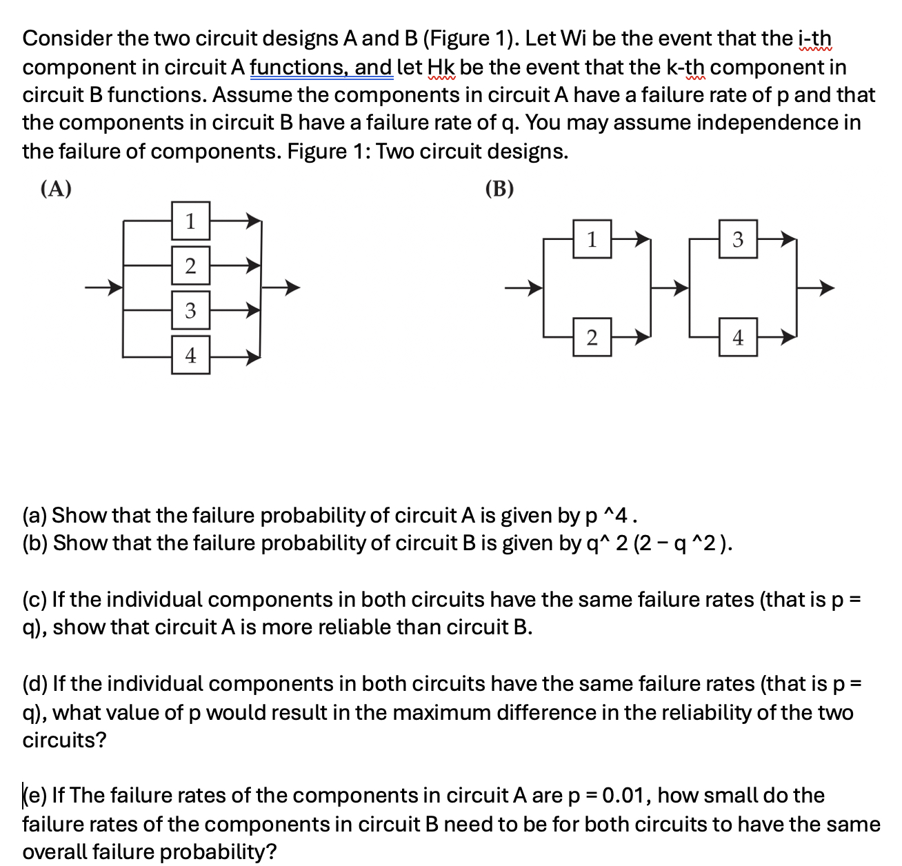 Solved Consider the two circuit designs A and B (Figure 1). | Chegg.com