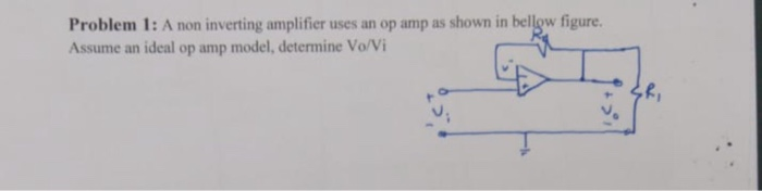 Solved Problem 1: A non inverting amplifier uses an op amp | Chegg.com