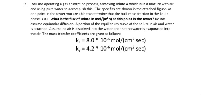 Solved 3. You are operating a gas absorption process, | Chegg.com