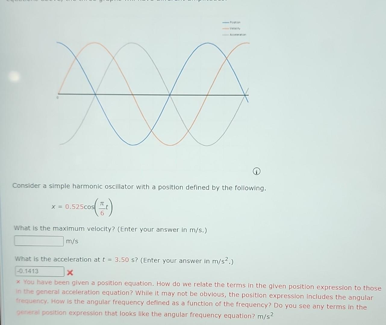 Consider a simple harmonic oscillator with a position | Chegg.com