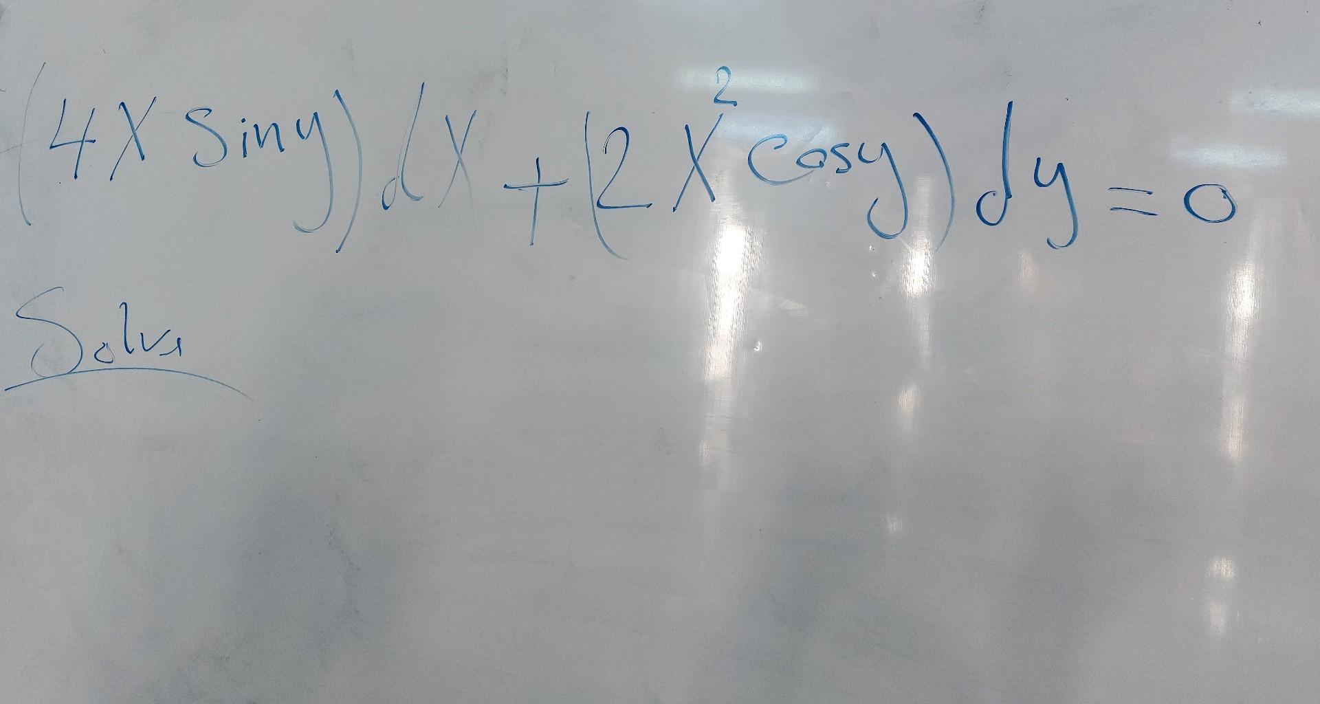 \( 4 x \sin y)\left(\left(x+2 x^{2} \cos y\right)\right) d y=0 \)