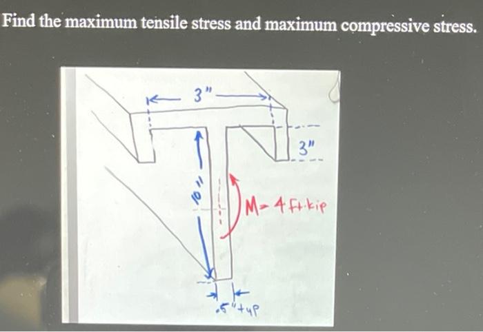 Solved Find the maximum tensile stress and maximum | Chegg.com