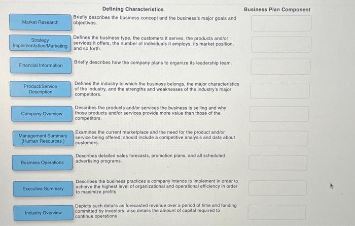 which two are characteristics of a business plan