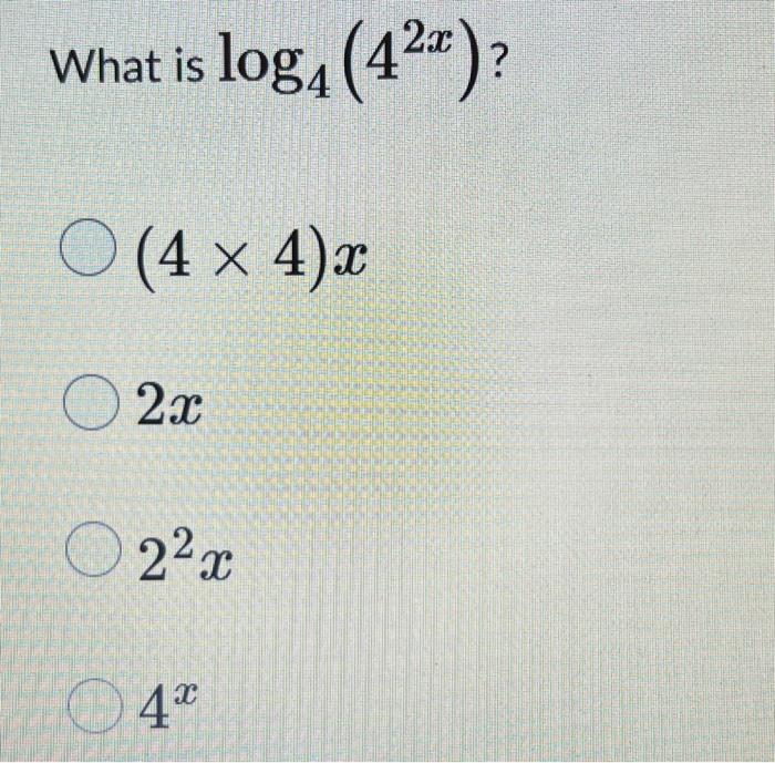 log6 2x 4 )= 2