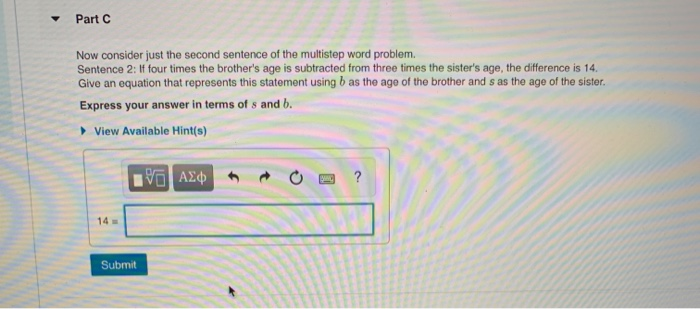 Solved Part C Now Consider Just The Second Sentence Of The Chegg