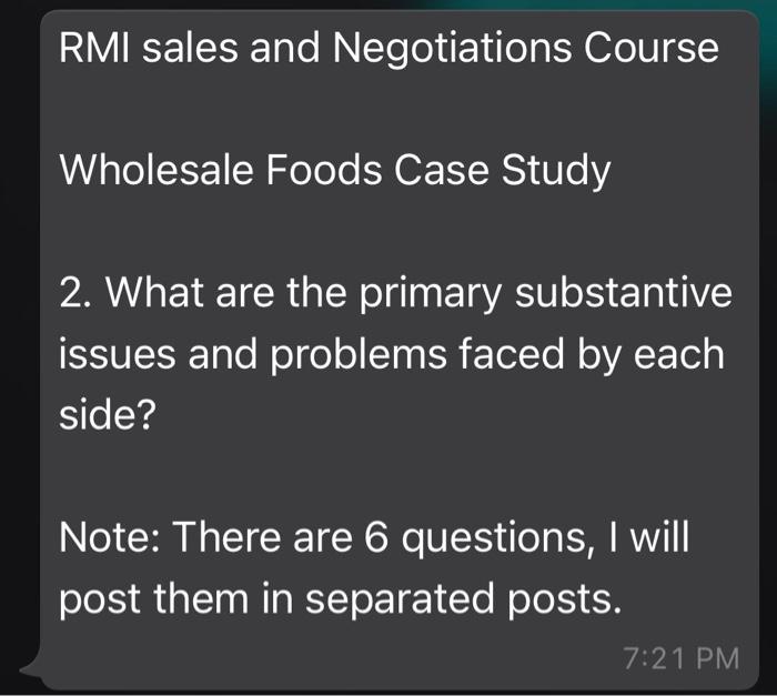 Solved Wholesale Foods Case Study Liz Is A Regional Manager | Chegg.com